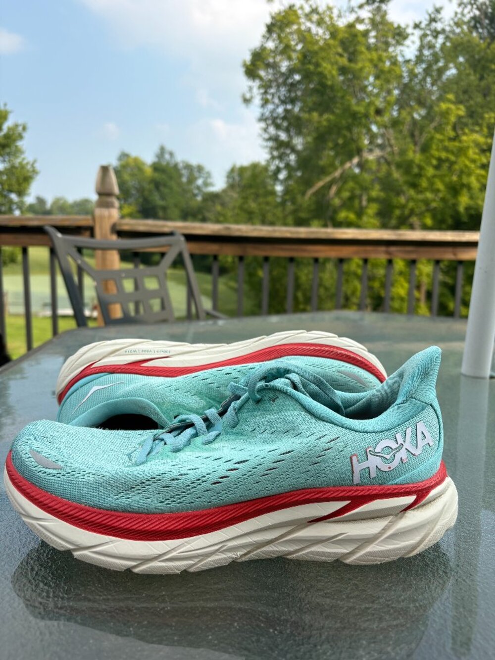 Hoka One One Clifton 8 Running Shoes Women 8.5 B Blue Athletic Sneakers Trainers